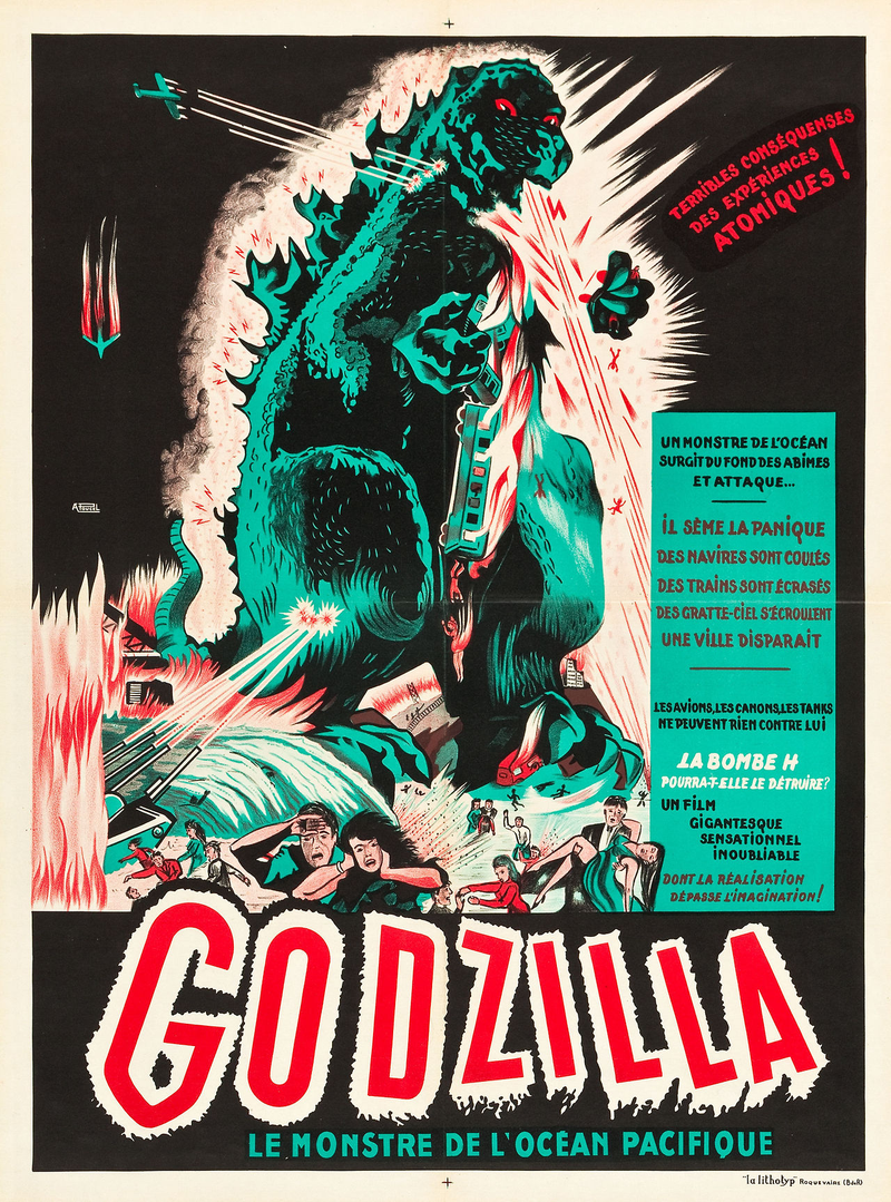 Illustration for article titled 14 carteles antiguos de Godzilla que querrás colgar en tu casa
